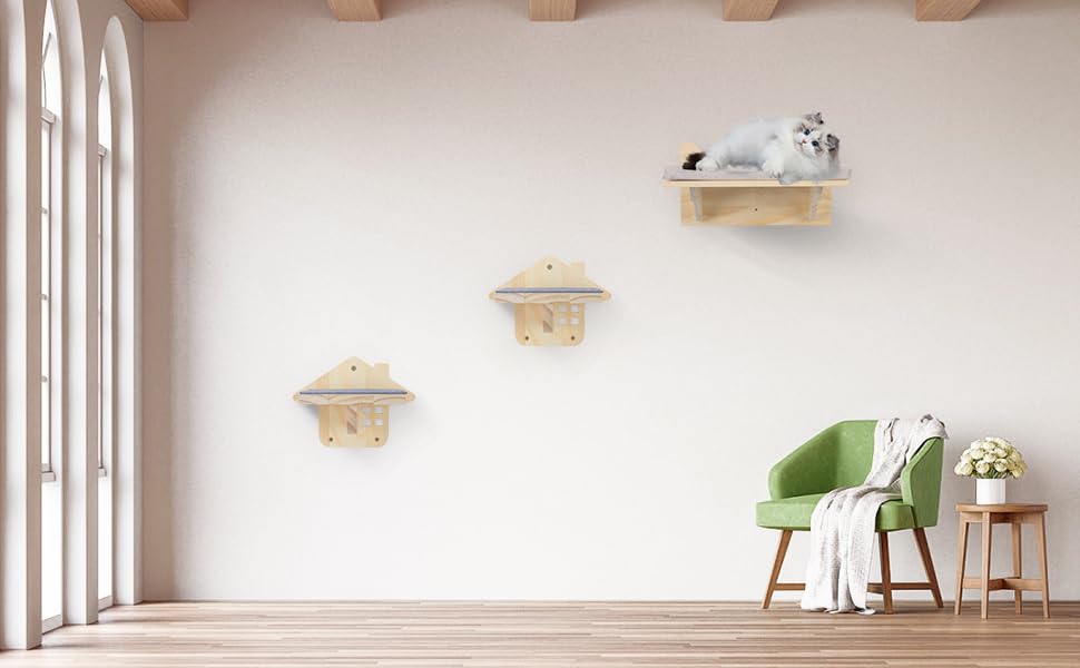 Кігтеточка-стінка для котів, велика полиця для кріплення до стіни, 38 x 27 см