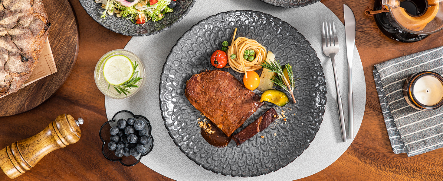 Комплект посуду Vancasso Chrys: 12 предметів з кераміки для 4-12 осіб (тарілки для супу, десерту, обідні)