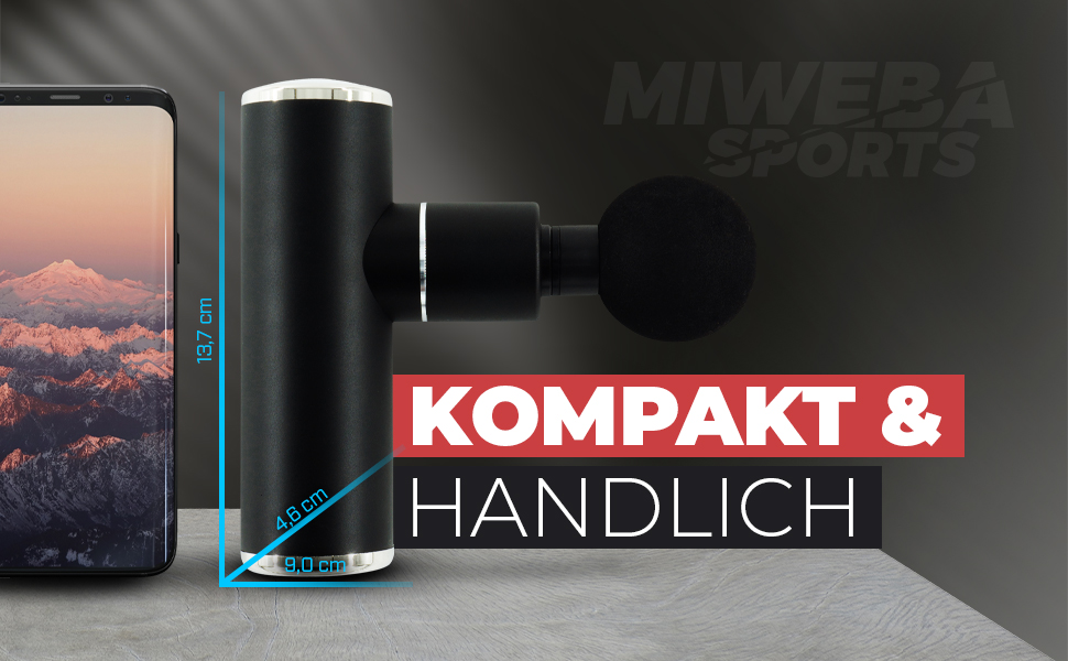 Масажер для м'язів Miweba MM200 | Масажна пістолета з LCD-дисплеєм та 6 насадками