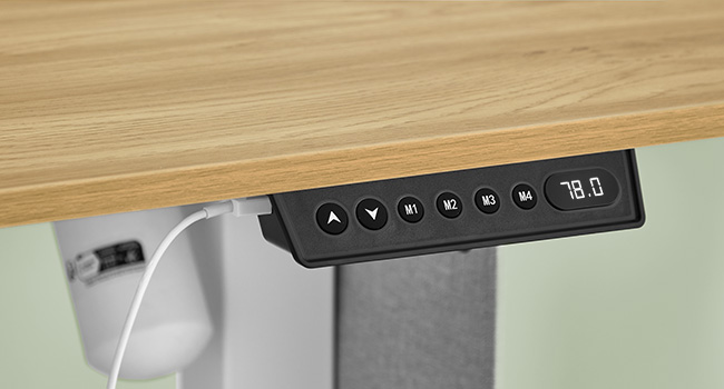 VASAGLE Electric Height Adjustable Desk - Vintage Brown, 60 x 120 x (72-120) cm, Memory Function, Wood & Steel Frame