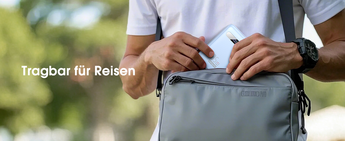 Powerbank 20000mAh з PD 35W, USB-C, LED дисплеєм та кабелями для iPhone, Samsung, Huawei