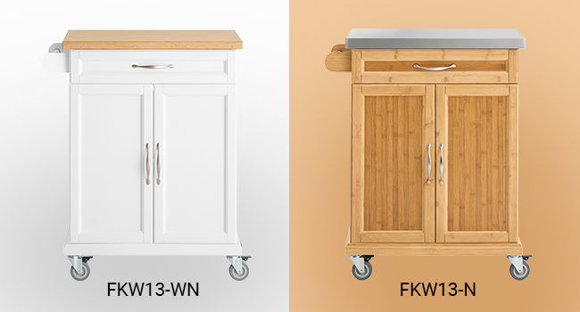 SoBuy Kitchen Cart with Wheels - Mobile Kitchen Island with Countertop