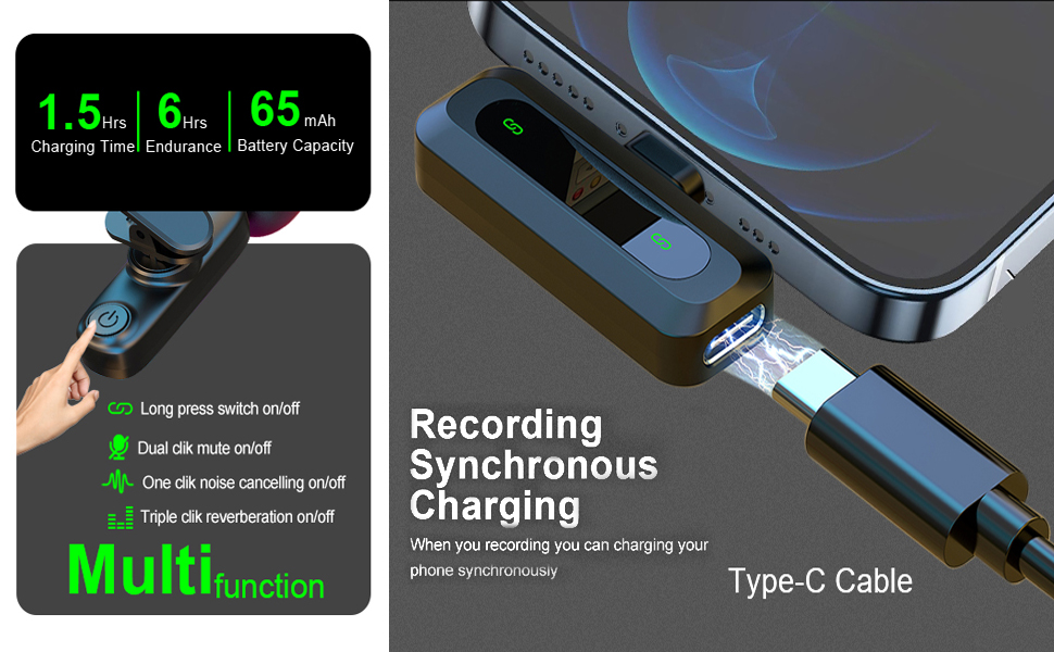 Мікрофон-захоплення Lavalier для Android/iPhone: Безшумна якість звуку для TikTok, YouTube, Vlog, Podcast