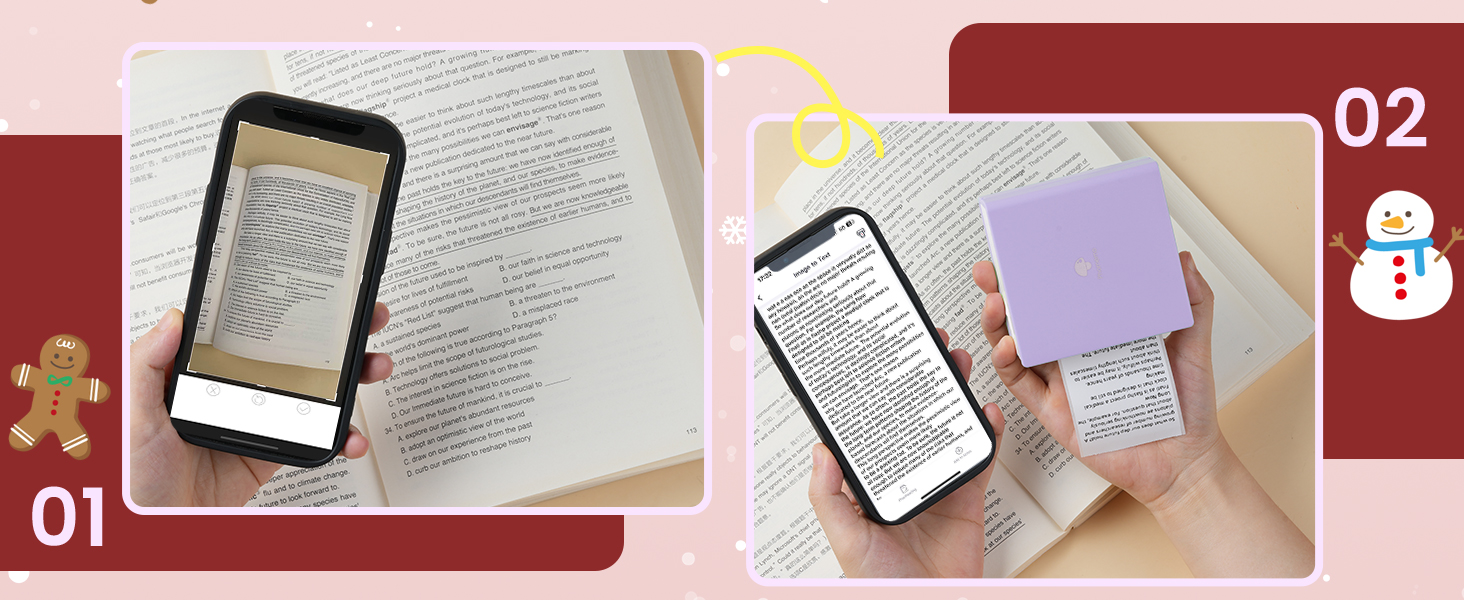 Phomemo Mini Drucker: Портативний термальний фотодрук, USB, сумісний з Android/iOS, для щоденників, навчання, DIY, зелений, M02, з рулоном паперу