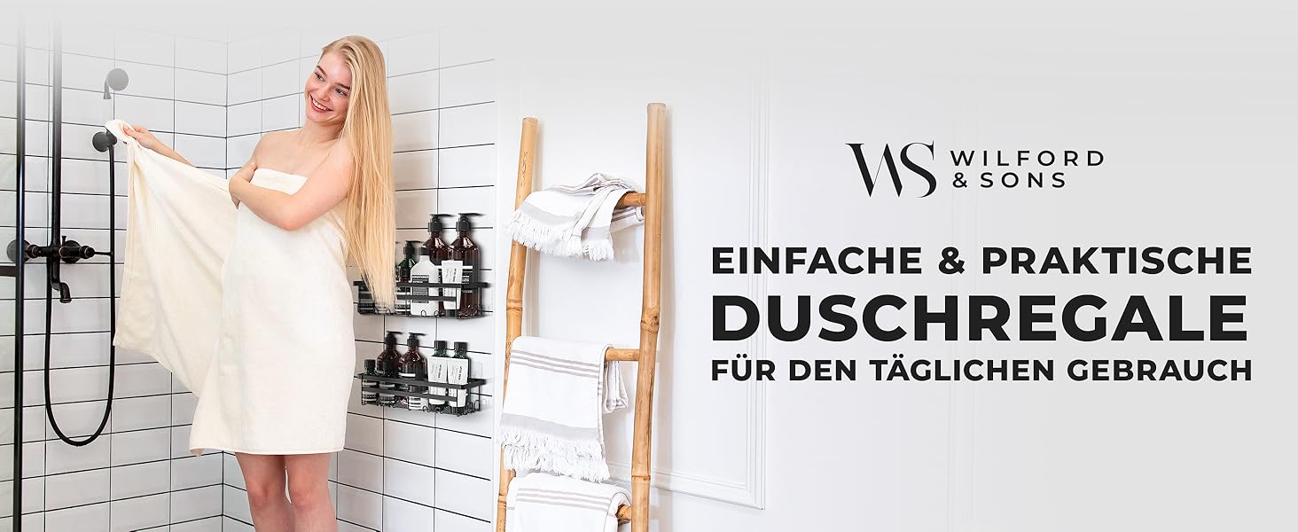 Настінна поличка для душу без свердління - чорна | Дзеркальна поличка для ванної кімнати з нержавіючої сталі | Органайзер для душу, шампуню та аксесуарів