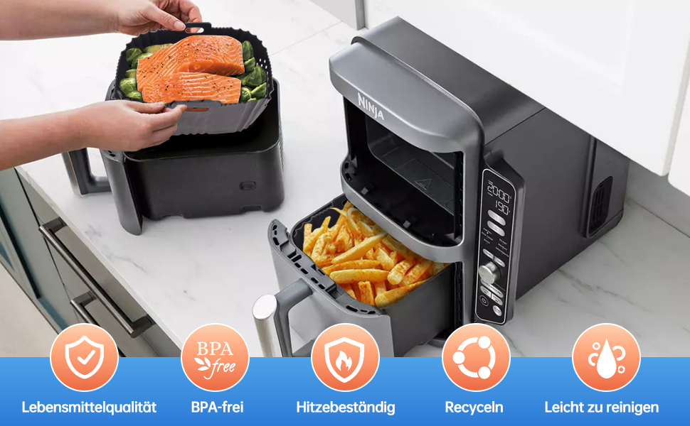 Стійка до високих температур підставка під фритюрницю, 48x30 см, силіконова килимок-підставка для Ninja, Cosori, Philips Airfryer, кухонна робоча поверхня, кавоварка