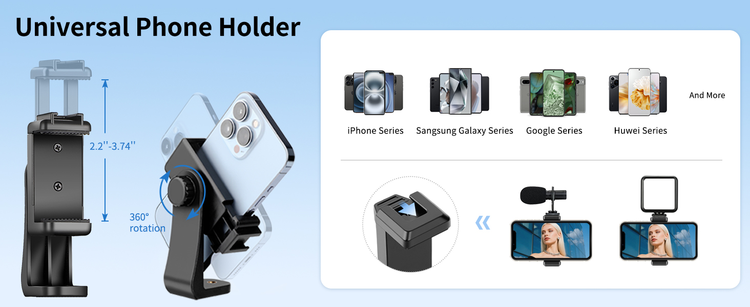 Штатив для камери Nineigh 172см, для смартфона з пультом, легкий, алюміній, 3-х секційний, для фото та відео