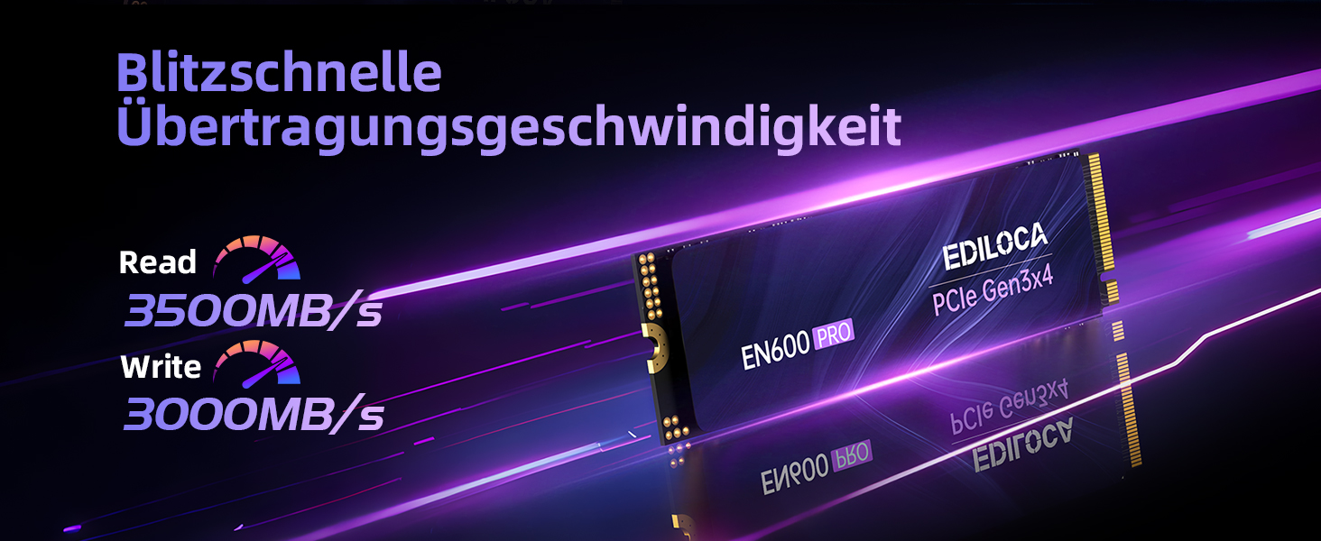 SSD накопичувач EN600 PRO 2TB PCIe 3.0x4 NVMe M.2 2280 - 3500 MB/s, 3D NAND TLC, SLC-кеш, для ПК, ноутбуків та десктопів