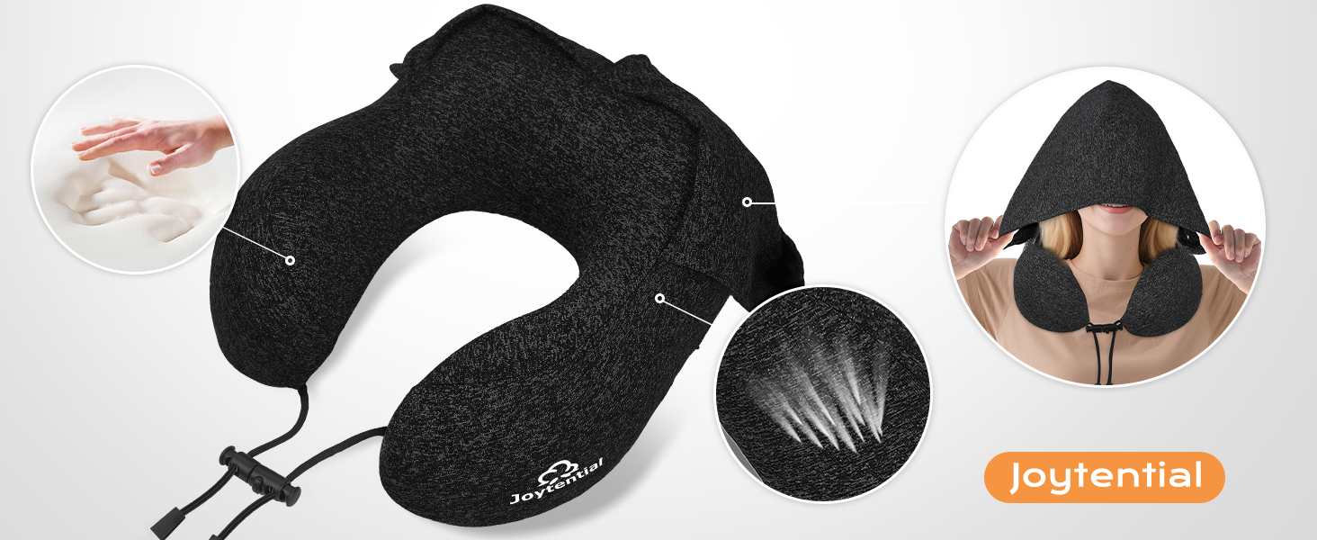 Подушка для шиї у вигляді звірка, Memory Foam, для подорожей (літак, авто, офіс), чорна