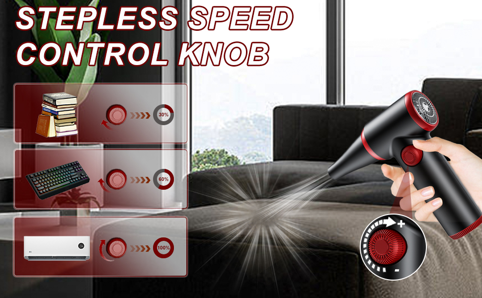 Електричний пилосос для видалення пилу ATENGEUS з регулюванням швидкості, 100500 об/хв, з LED-підсвічуванням, для ноутбуків, ПК, офісних пристроїв, диванів