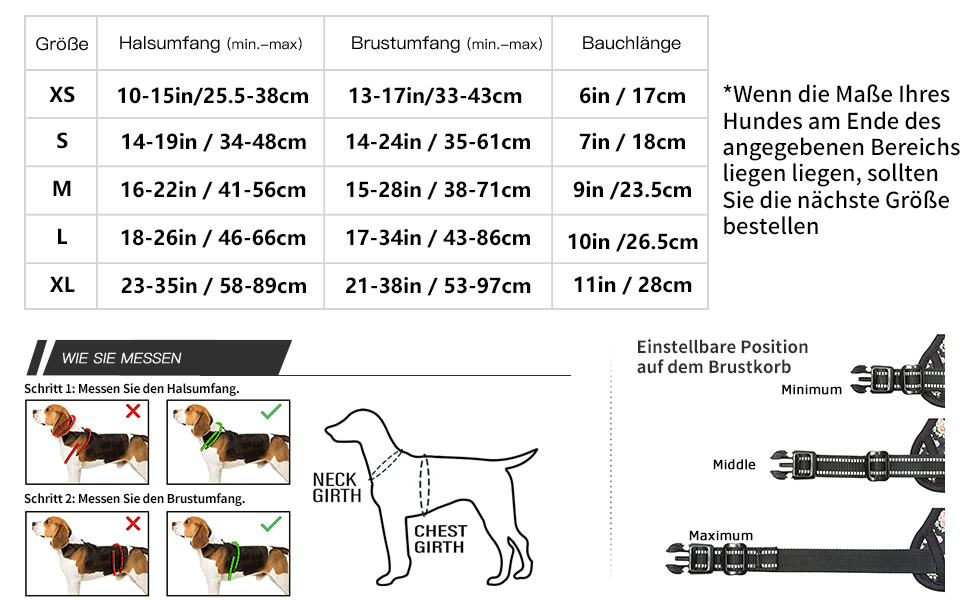 Шлейка для собак HEELE, рожева, квітковий принт, для середніх собак, 38-71 см, з м'яким ручним захопленням, світловідбиваюча