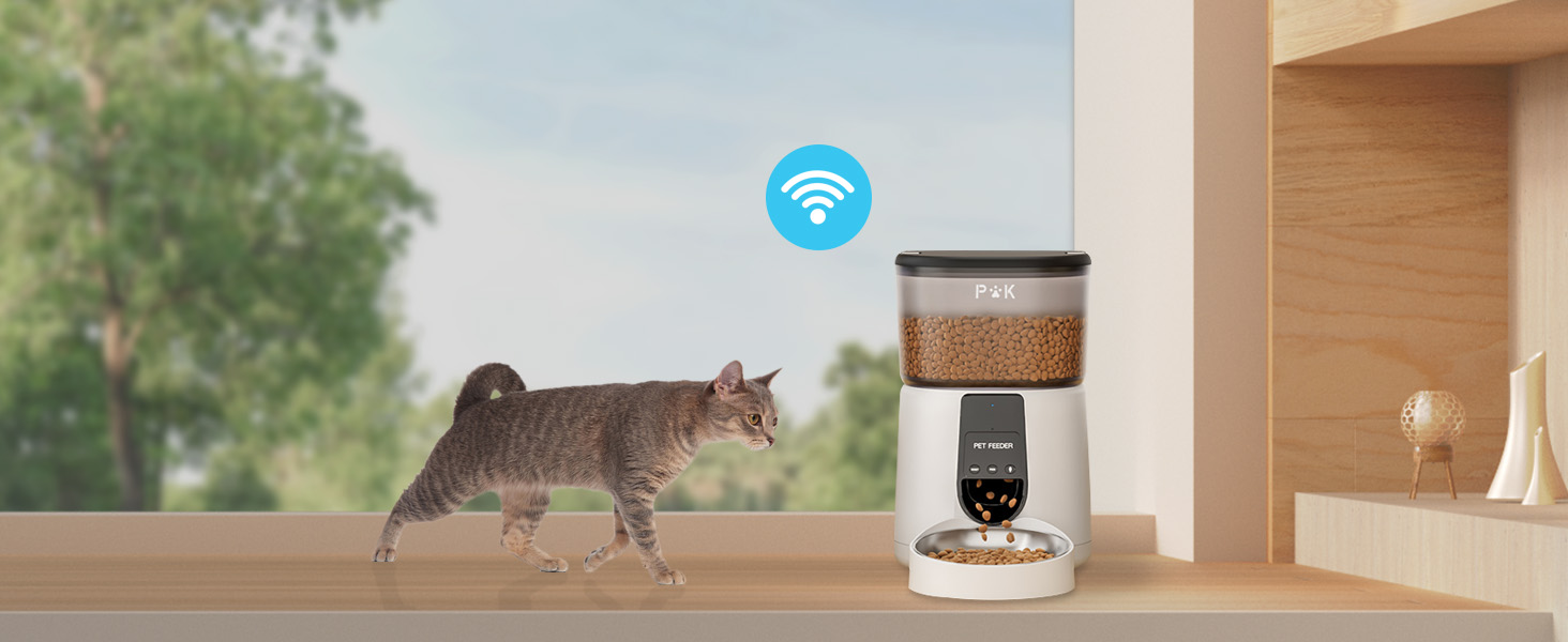 Автоматичний годівниця та фонтанчик для котів PUPPY KITTY, 180 днів роботи від батареї, легкий у чищенні, голосове керування, 3л годівниця та 2л фонтанчик (чорний)