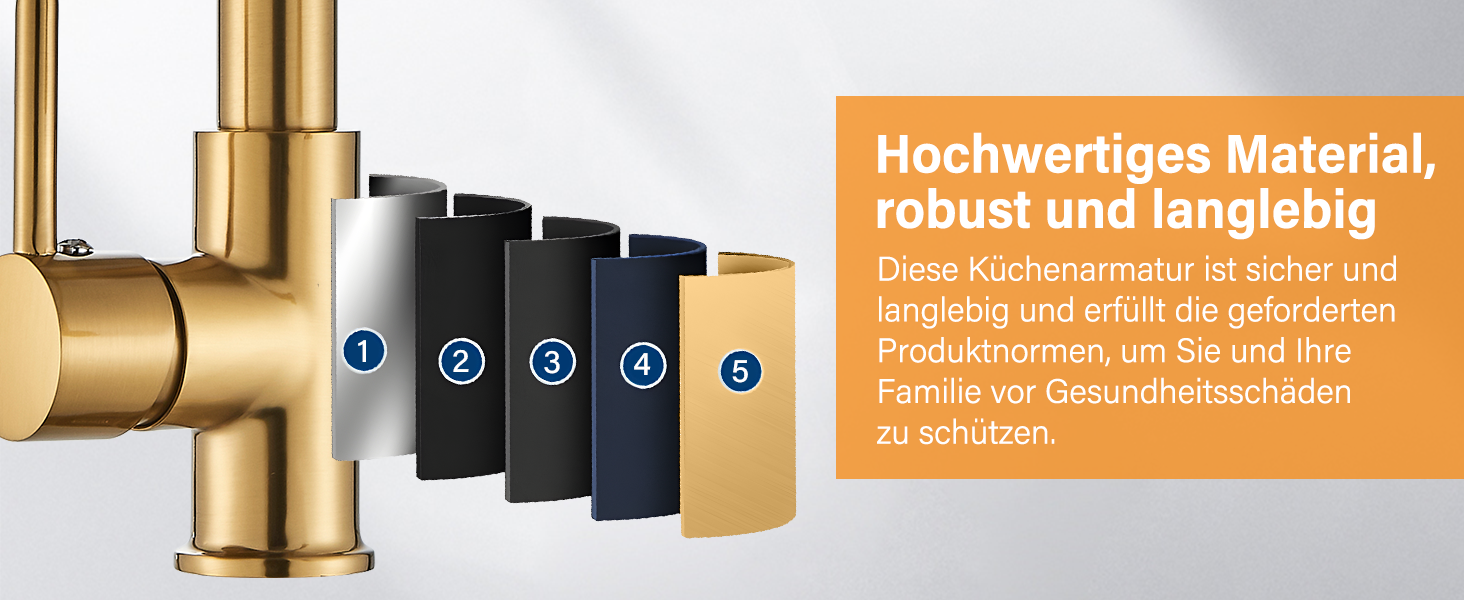 Кухляна змішувач Hbronzeshower з висувною лійкою, 360° обертання, нержавіюча сталь, з душем, для кухні