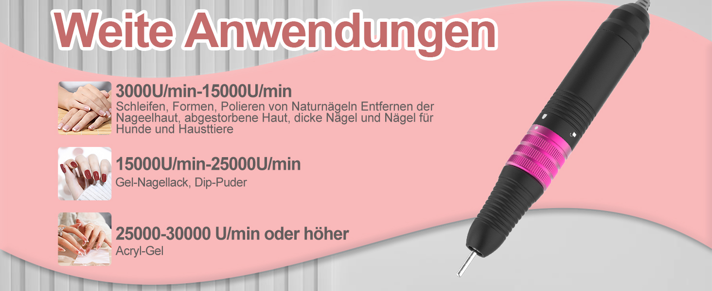 Електричний набір для манікюру та педикюру Delanie з фрезером 35000 об/хв (6 в 1) для гелю, полігелю, акрилу - сірий