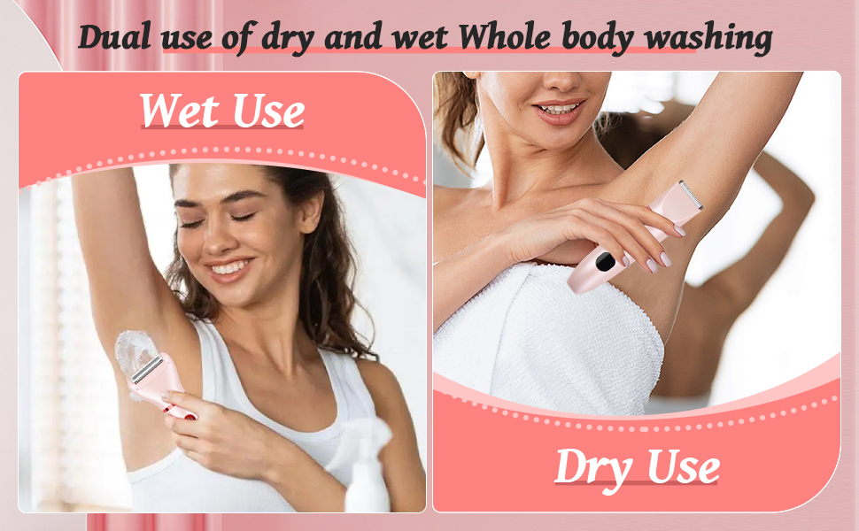 Електричний жіночий тример 3-в-1 для тіла, обличчя та інтимної зони, 3 насадки, IPX7, для жінок