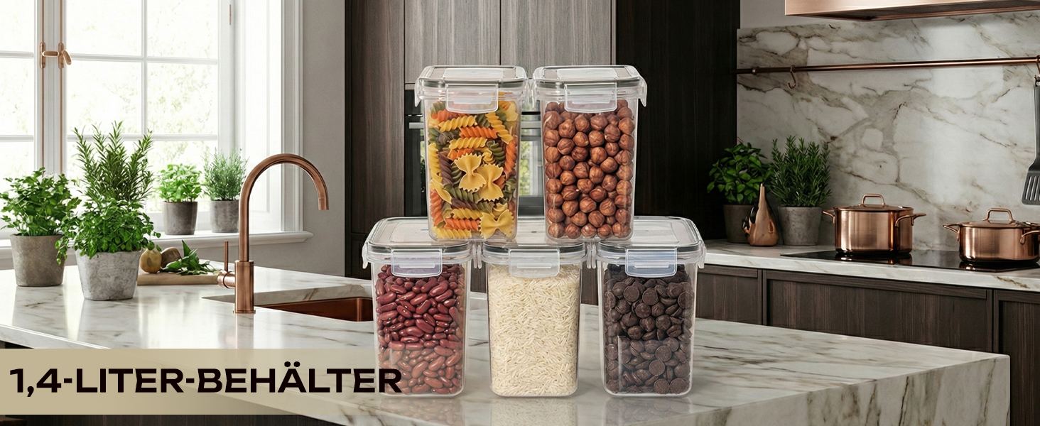 Набір контейнерів для зберігання продуктів з кришкою, 24 шт. BPA-free, великі кухонні контейнери, органайзер для борошна, цукру, круп, з ручкою та етикетками