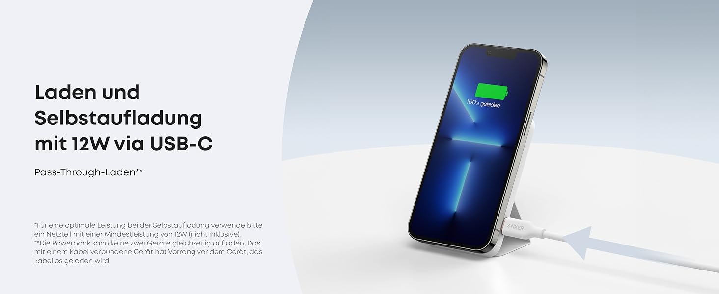 Anker MagGo Powerbank 5000mAh з магнітним з'єднанням, USB-C, для iPhone 17/16/15/14/13/12