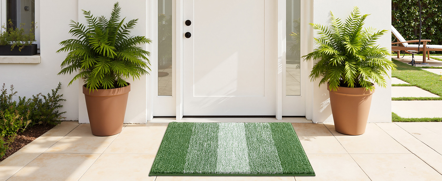 Килимок для дому та ванної кімнати SHACOS, 80 x 120 см, зелений. Антиковзка, швидковисихаюча, для входу та ванної кімнати