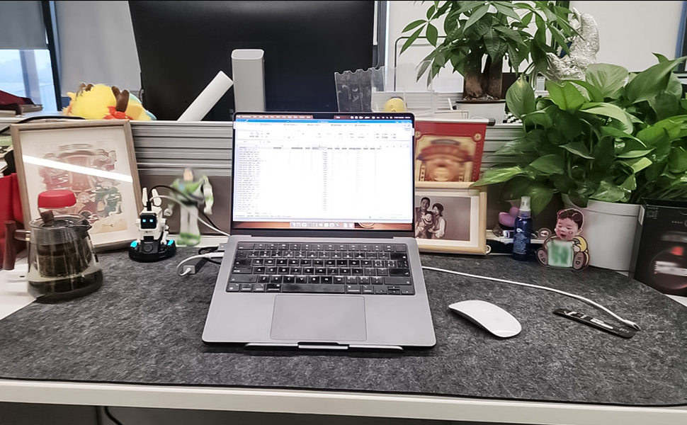 Підкладка під мишу з фетру 60x30 см, велика, для офісу та дому (темно-сірий)