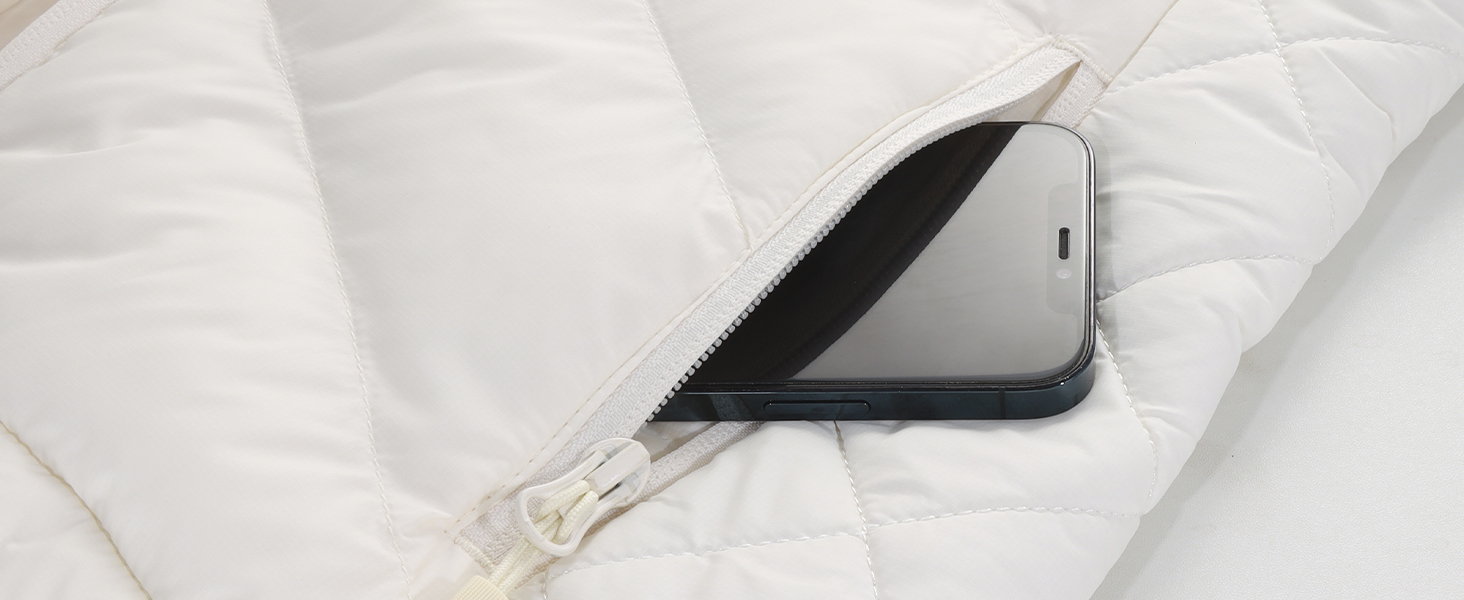 Електрична гріюча жилетка для жінок з акумулятором, легка, з USB-підключенням та кишенями, тепла, Slim Fit, для риболовлі, активного відпочинку, полювання, білого кольору, розмір M