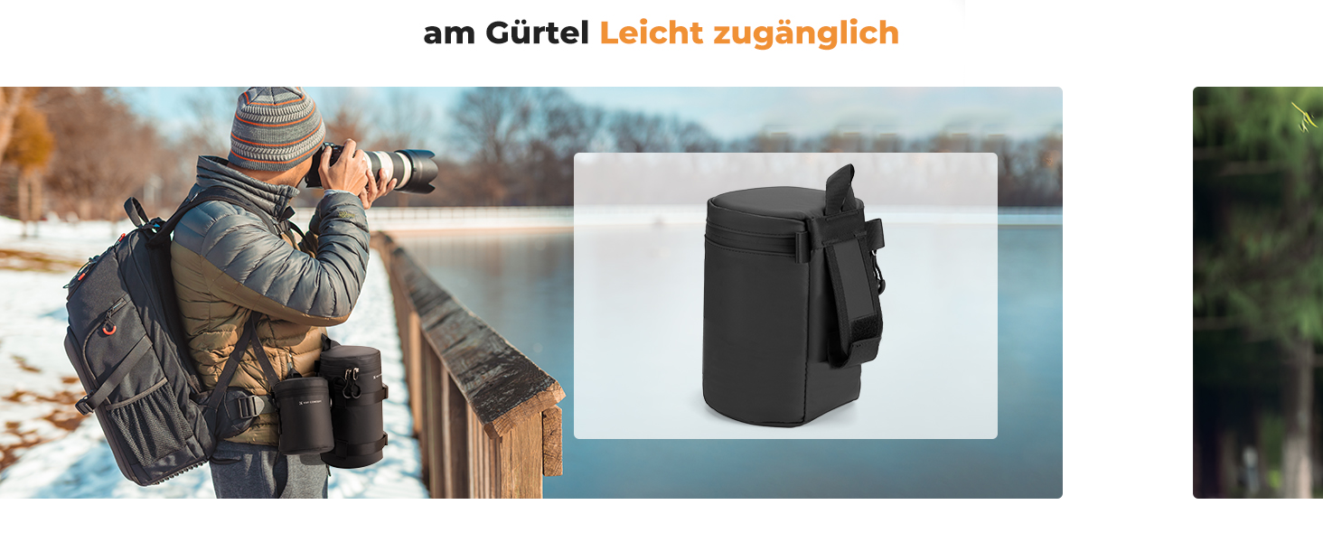 Сумка для об'єктива K&F Concept, водонепроникна, захисна, для DSLR/SLR, до 8x14 см