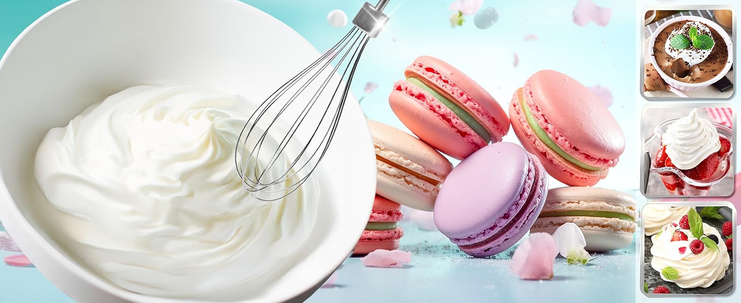 Ручний міксер Duronic HM4 BK 400W з набором насадок: вінчики, гаки для тіста, для випічки, тіста та збивання яєць