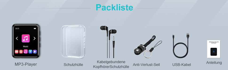 MP3 плеєр 32GB Bluetooth 5.0 з сенсорним екраном, Hi-Fi звук, радіо, диктофон, металевий корпус (Чорний)