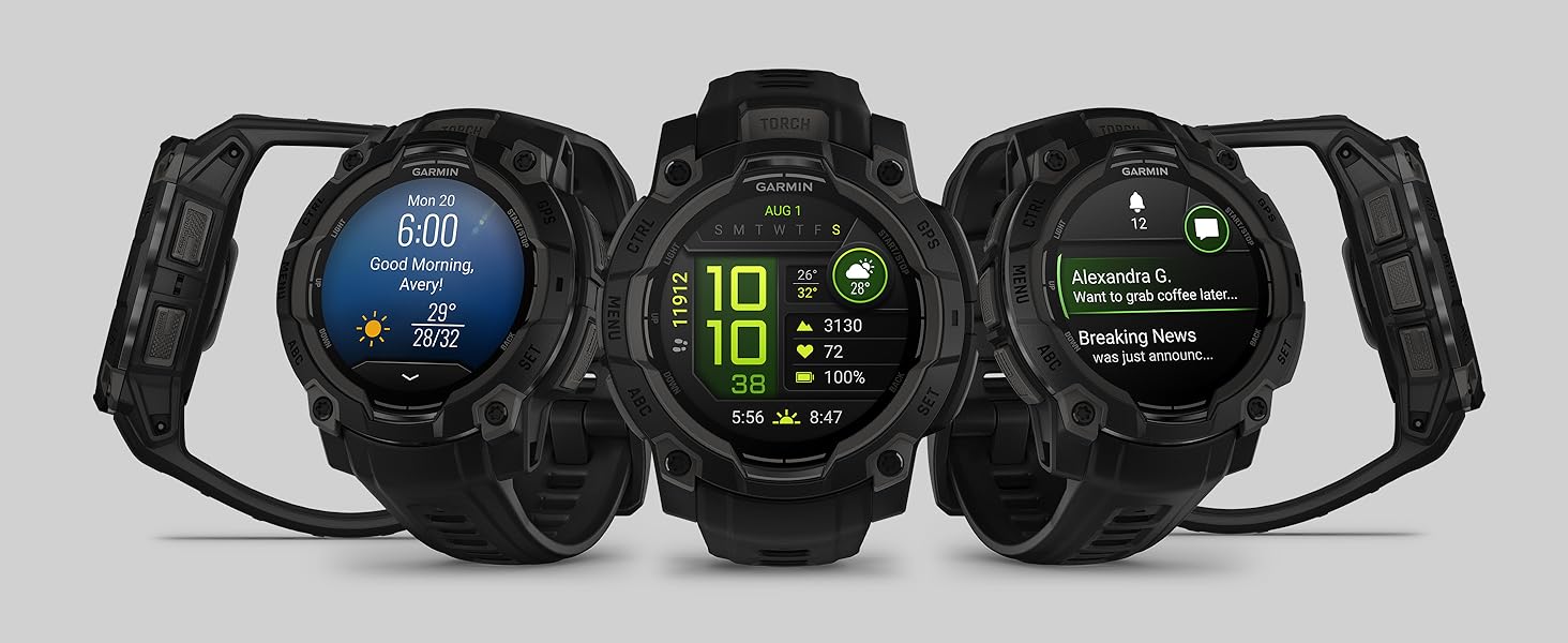 Розумний годинник Garmin Instinct 3 45mm AMOLED – GPS, Multisport, Health Coach, 18 днів роботи, 80+ спортивні функції