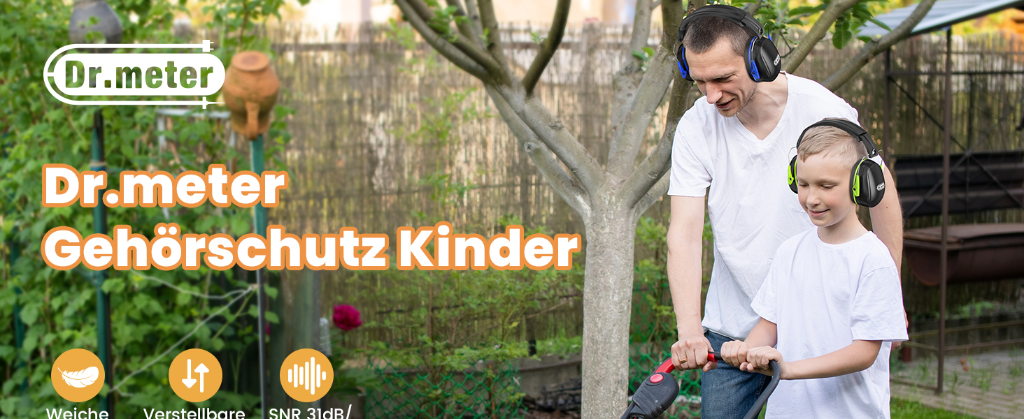 Захисні навушники Dr.meter SNR 31dB: комфортні та регульовані для дорослих, чорно-жовті