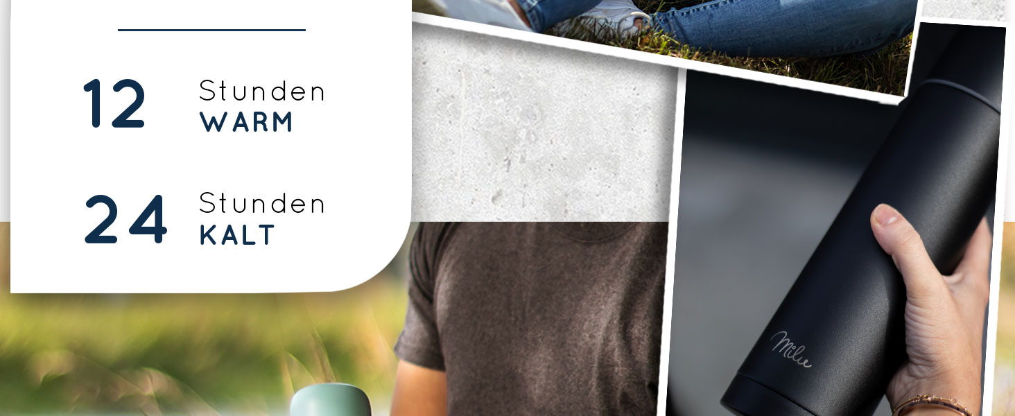 Термос Milu: ізольована фляга з нержавіючої сталі, 100% без витоку, подвійна ізоляція (оливковий, 1000 мл)