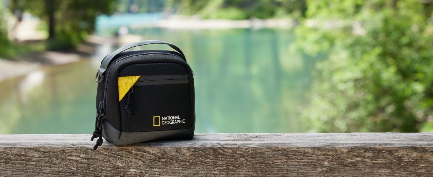 Сумка для камери National Geographic NG E1 2350: для компактних, екшн та 360 камер, з ремінком та петлею для пояса, чорна