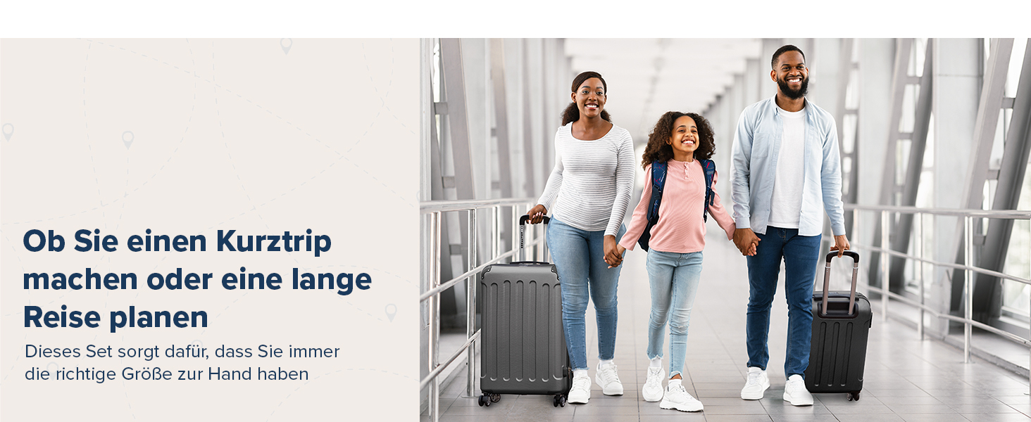 Валіза ручної поклажі TRVLMORE 54x36x20 см - жорсткий корпус, з колесами, сірий (2 шт. у наборі)