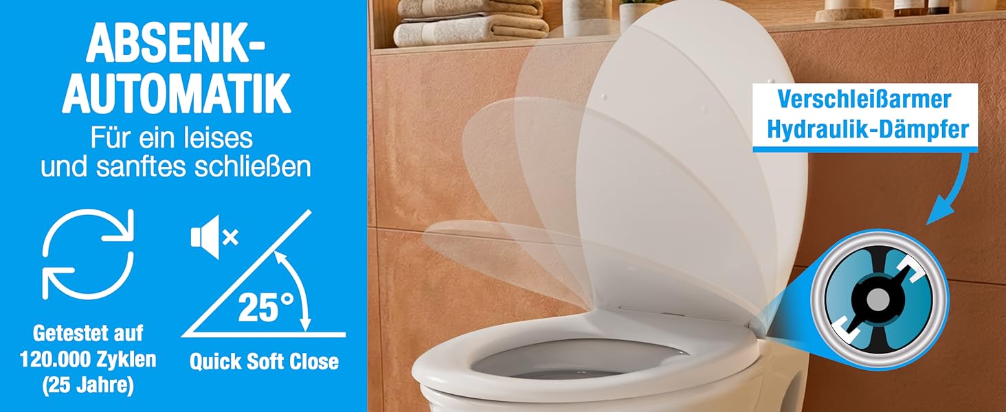 Сидіння для унітаза ATHLON TOOLS овальної форми (O-form) з мікроліфтом Soft-Close, Duroplast, антибактеріальне та стійке до подряпин, біле