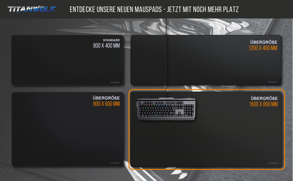 Килимок для миші Titanwolf XXXL 1200x600 мм - великий ігровий килимок з мотивом для миші та клавіатури, покращена точність та швидкість