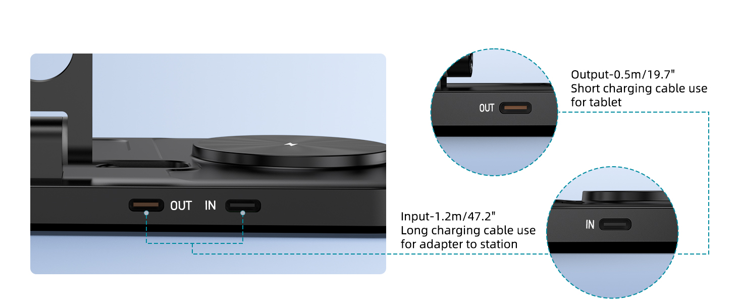 4-в-1 Бездротова зарядка для iPhone 16 Pro Max/15/14, iPad, Apple Watch та AirPods Pro (Чорний)