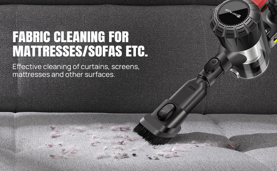 Бездротовий акумуляторний пилосос з антизаплутувальною насадкою, фільтрація 99,999%, для автомобіля та будь-яких поверхонь (червоний, незнімний акумулятор)