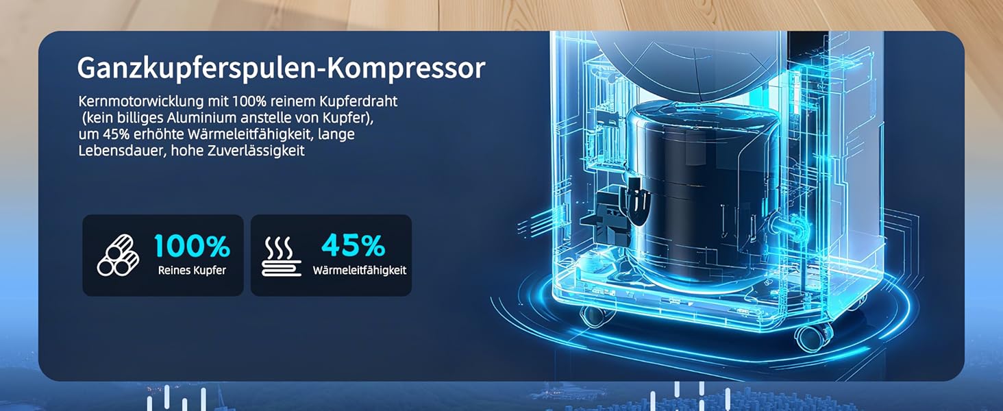 Електричний осушувач повітря HUMILABS 20L з Wi-Fi, для приміщень до 60м², з гофрованим шлангом, 4.5л бак, 3 режими, таймер, білий