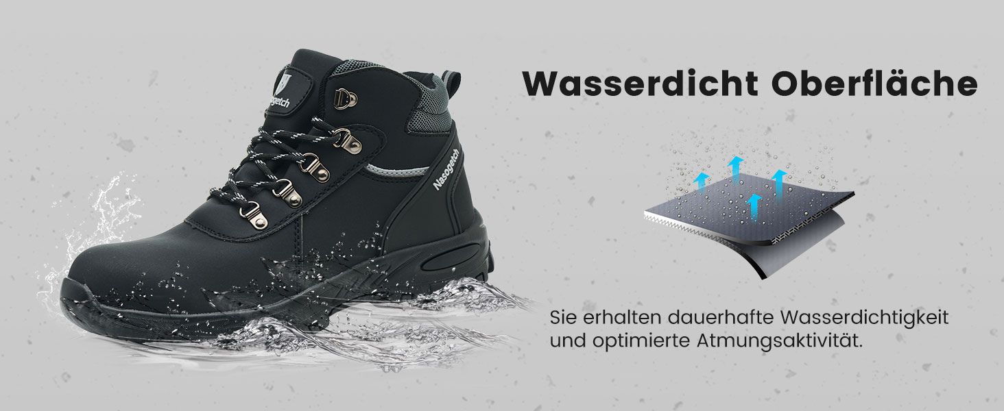 Черевики робочі зимові водонепроникні з металевим підсилювачем для жінок та чоловіків. Зимові робочі черевики, захисні черевики, антиковзаючі, чорно-червоні (39 EU)