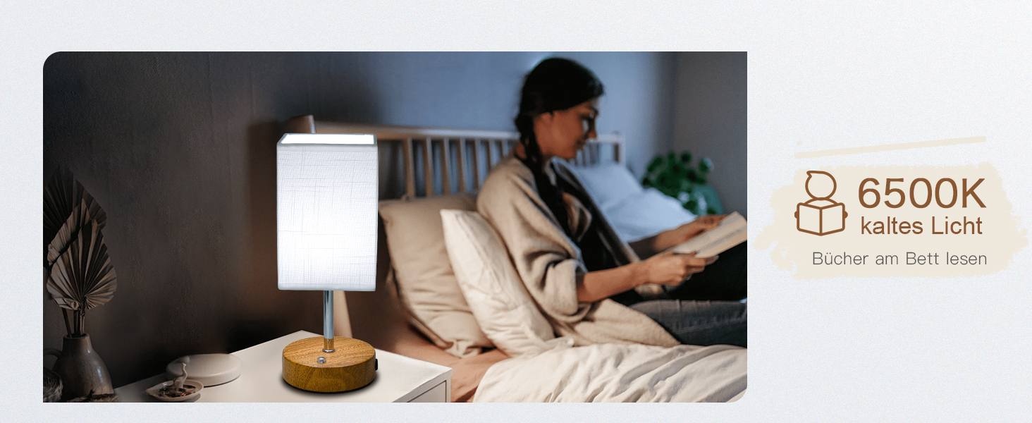 Бездротова настільна лампа TRUMPETS з акумулятором, сенсорне керування, регулювання яскравості, 3 колірні температури, USB-C, 6000mAh, для вітальні/спальні