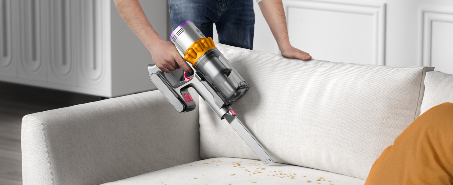 Бездротовий пилосос Anyson 45000Pa потужністю 550W з акумулятором 70Min, об'єм 1.6L, тихий, з LED-дисплеєм та антизаплутувальною насадкою, для твердих поверхонь, килимів та шерсті тварин