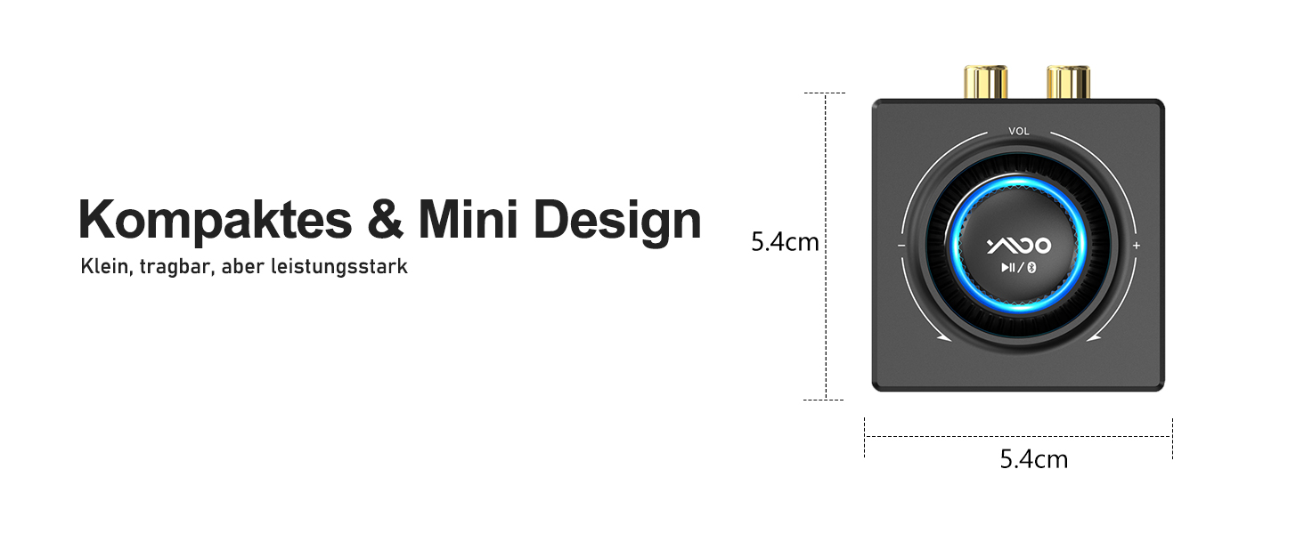 Bluetooth аудіоприймач YMOO 5.3: AUX адаптер для стереосистеми, TV, PC, MP3-плеєра, 50ft радіус дії, 3.5mm jack & RCA вхід