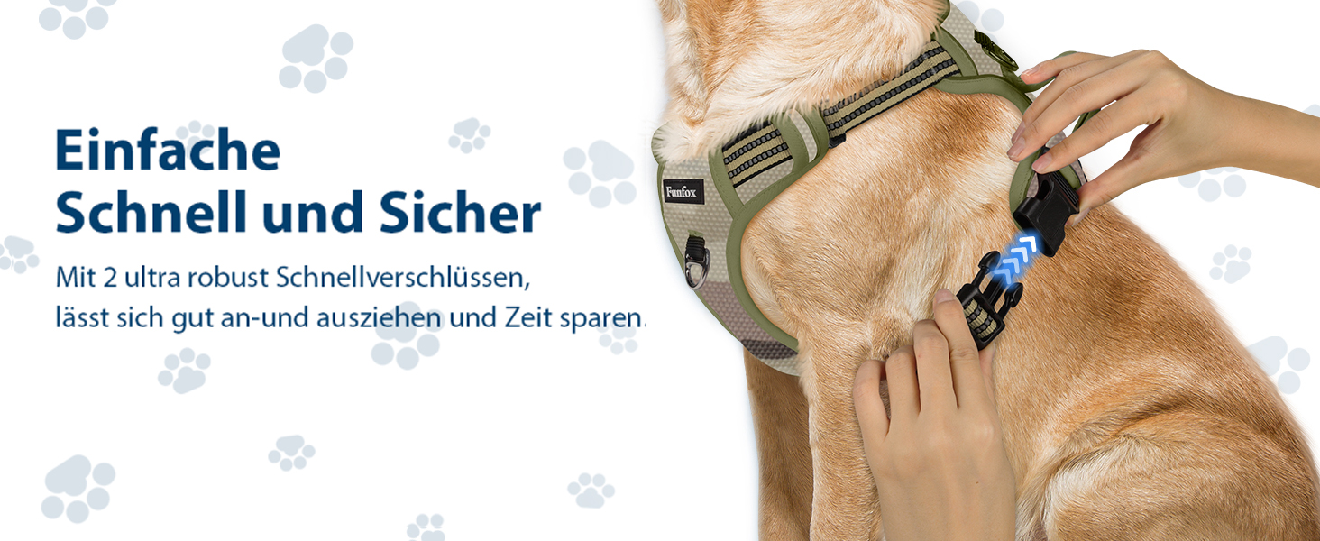 Шлейка для собак середніх порід Funfox, анти-тягу, з ручкою, світловідбиваючі смуги, без коміра, для собак середнього розміру (S, оливковий)
