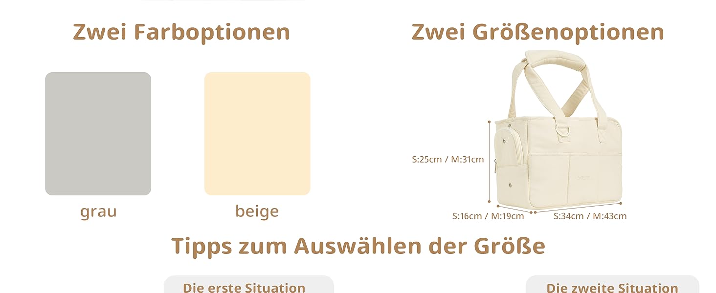 Транспортна сумка для собак, котів та кроликів – складана переноска з безпечним закриттям, сіткою для вентиляції та бічними кишенями – практичний аксесуар для подорожей (Бежевий/Сірий, різні розміри)