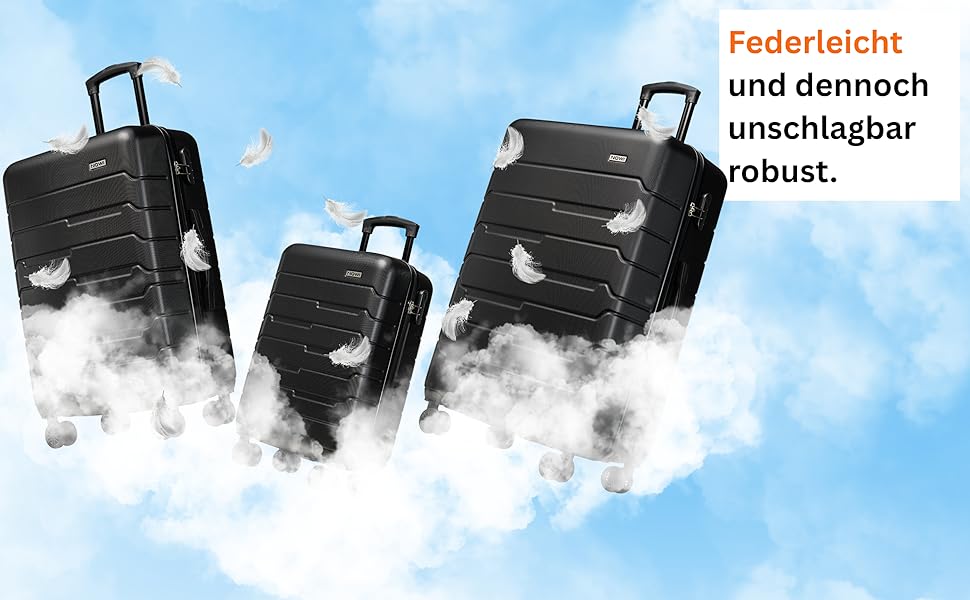 Чемодан NOWI Bergamo: водостійкий, 8 коліс, 360°, телескопічна ручка, повне внутрішнє оздоблення (M, Чорний полунічний)