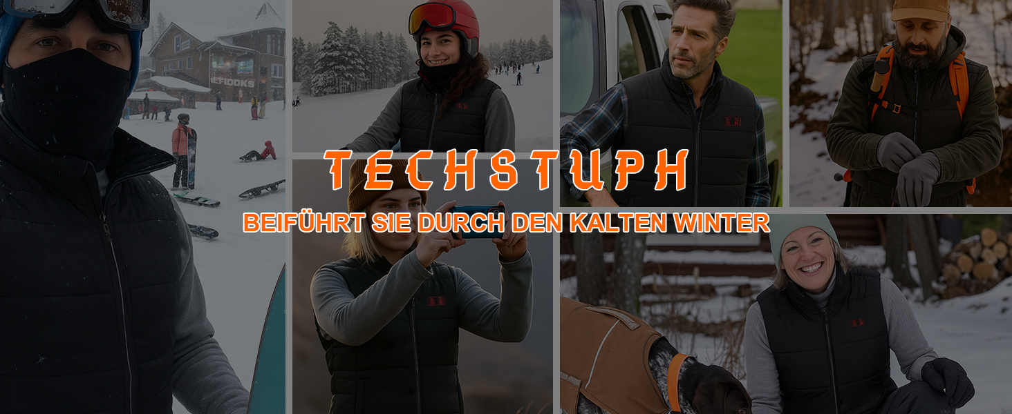 Обогріваючий жилет для чоловіків Daen з акумулятором 20000 mAh та 15 зонами обігріву. Жилет для катання на лижах та полювання (L, Чорний)