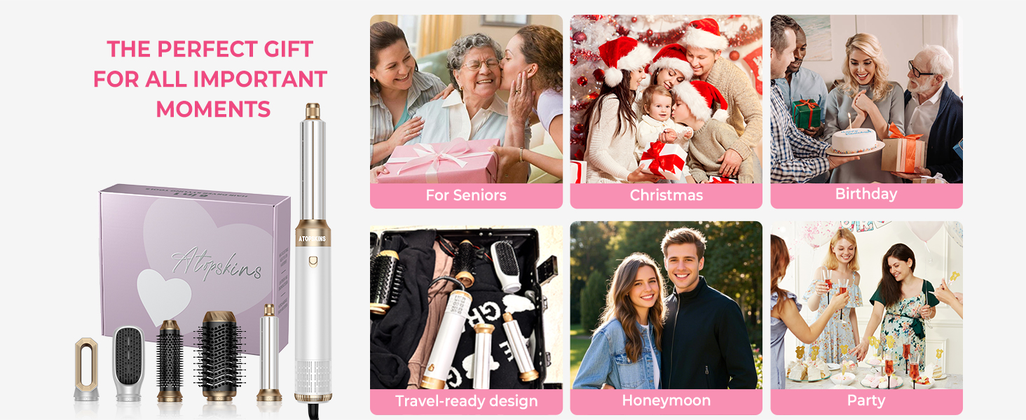 Професійний фен-щітка Pro Airbrush Hair styler 6 в 1: 6 функцій для укладки, 1000W, сушка та створення локонів