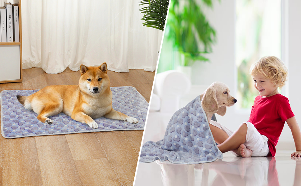 М'яка ковдра для собак та котів Demigeat, 3 шт. – тепла, миюча, для літа та весни, середнього розміру, принт 