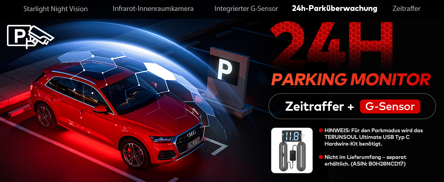 Автомобільний відеореєстратор 3-канальний 4K Ultra HD (передній, задній та салонний), модель D018, чорний