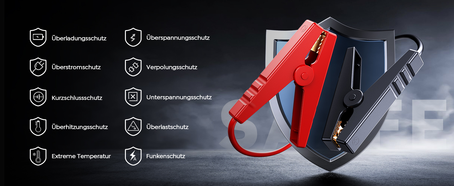 Powerbank Starthilfe 5000A з компресором 150PSI: акумулятор для авто 12V, бустер, аварійний старт, ліхтарик, рукавички