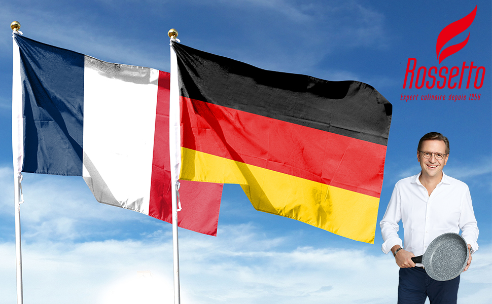 Набір посуду ROSSETTO 17 предметів: каструлі, сковороди з антипригарним покриттям, знімні ручки, PFOA & PFOS-free